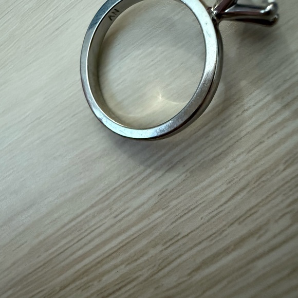 Silver Accented Solitaire Ring Perfect Vacation Ring - Picture 6 of 8